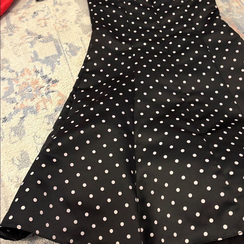 VTG Jessica McClintock Gunner Sax Strapless dress white and black as 3/4 - Picture 4 of 5